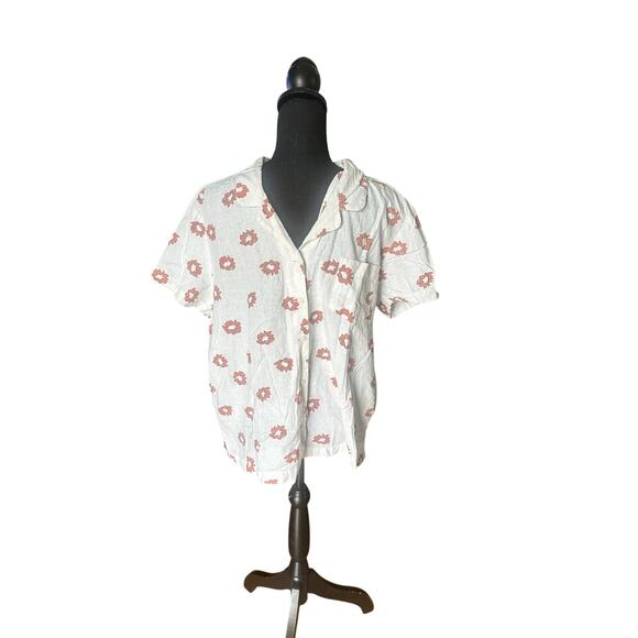 Dockers Women’s Classic Cotton-Linen Camp Collar Short Sleeve Shirt | Size XL - Picture 1 of 10